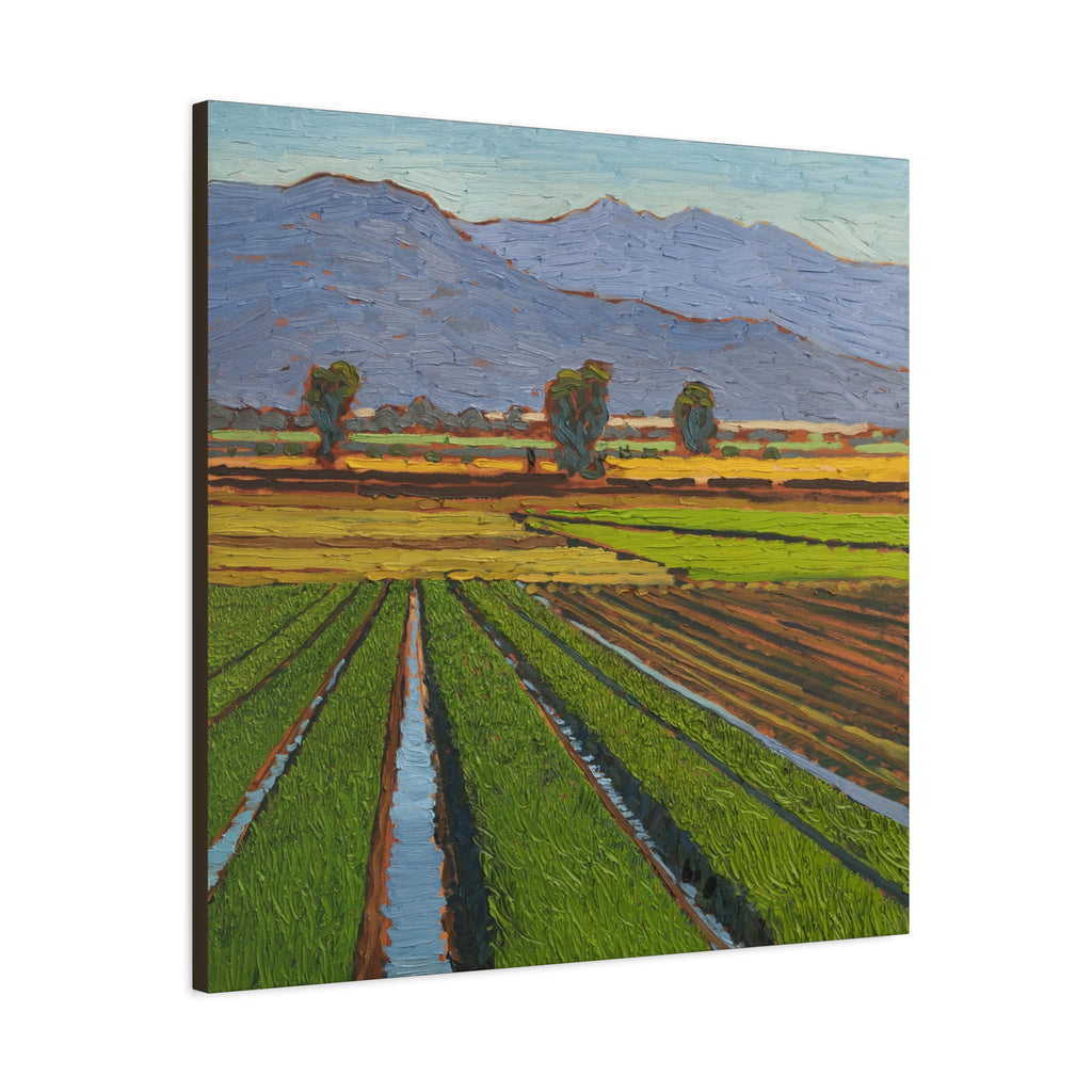Agricultural Landscape Matte Canvas Print — Stretched Farm Field Wall Art