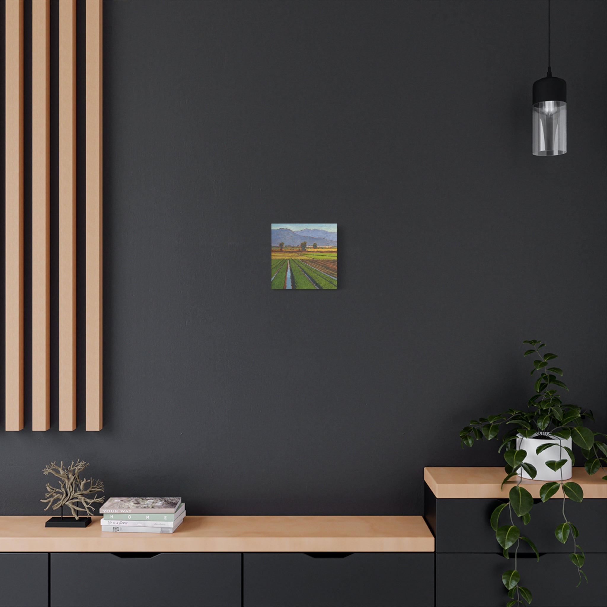 Agricultural Landscape Matte Canvas Print — Stretched Farm Field Wall Art
