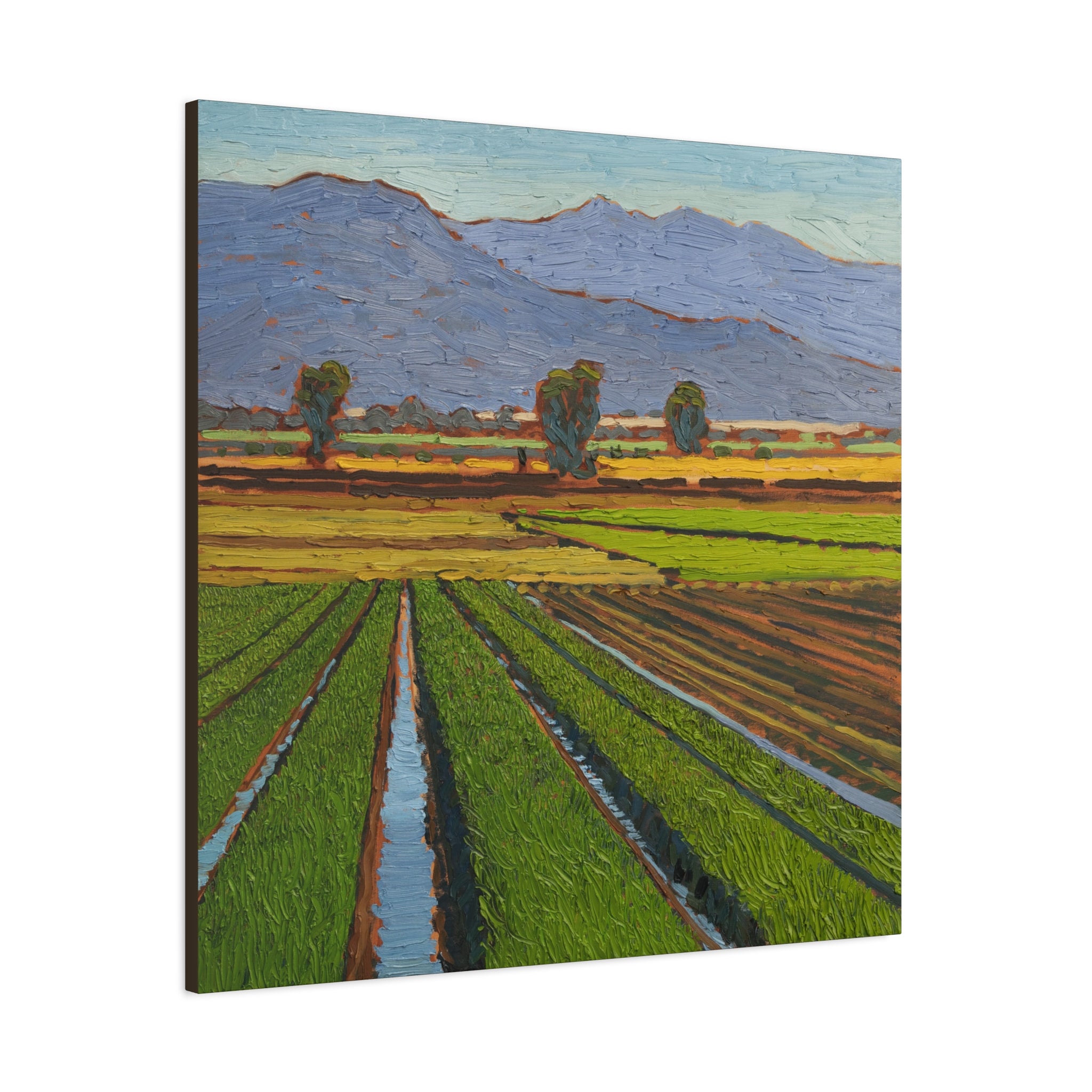 Agricultural Landscape Matte Canvas Print — Stretched Farm Field Wall Art