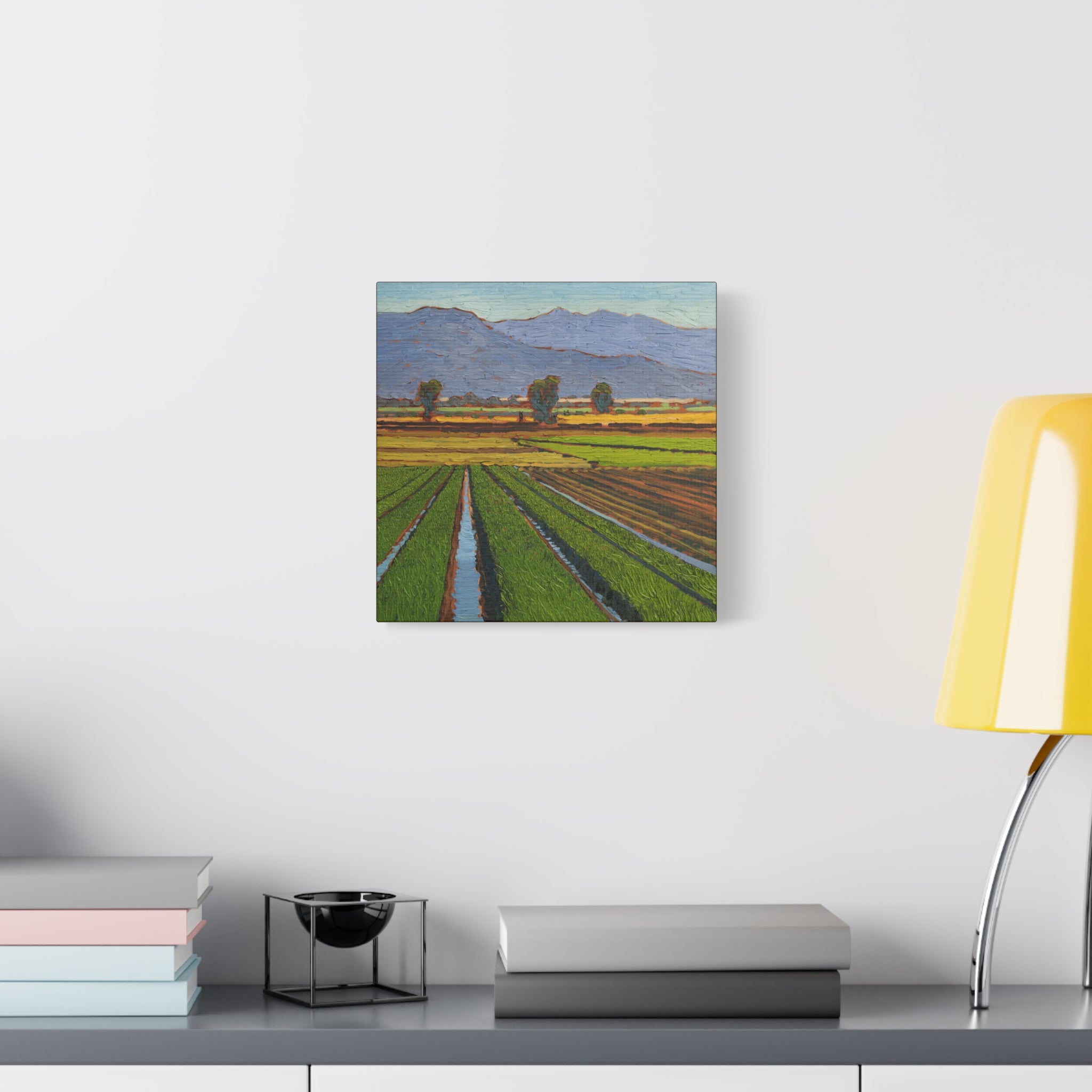 Agricultural Landscape Matte Canvas Print — Stretched Farm Field Wall Art