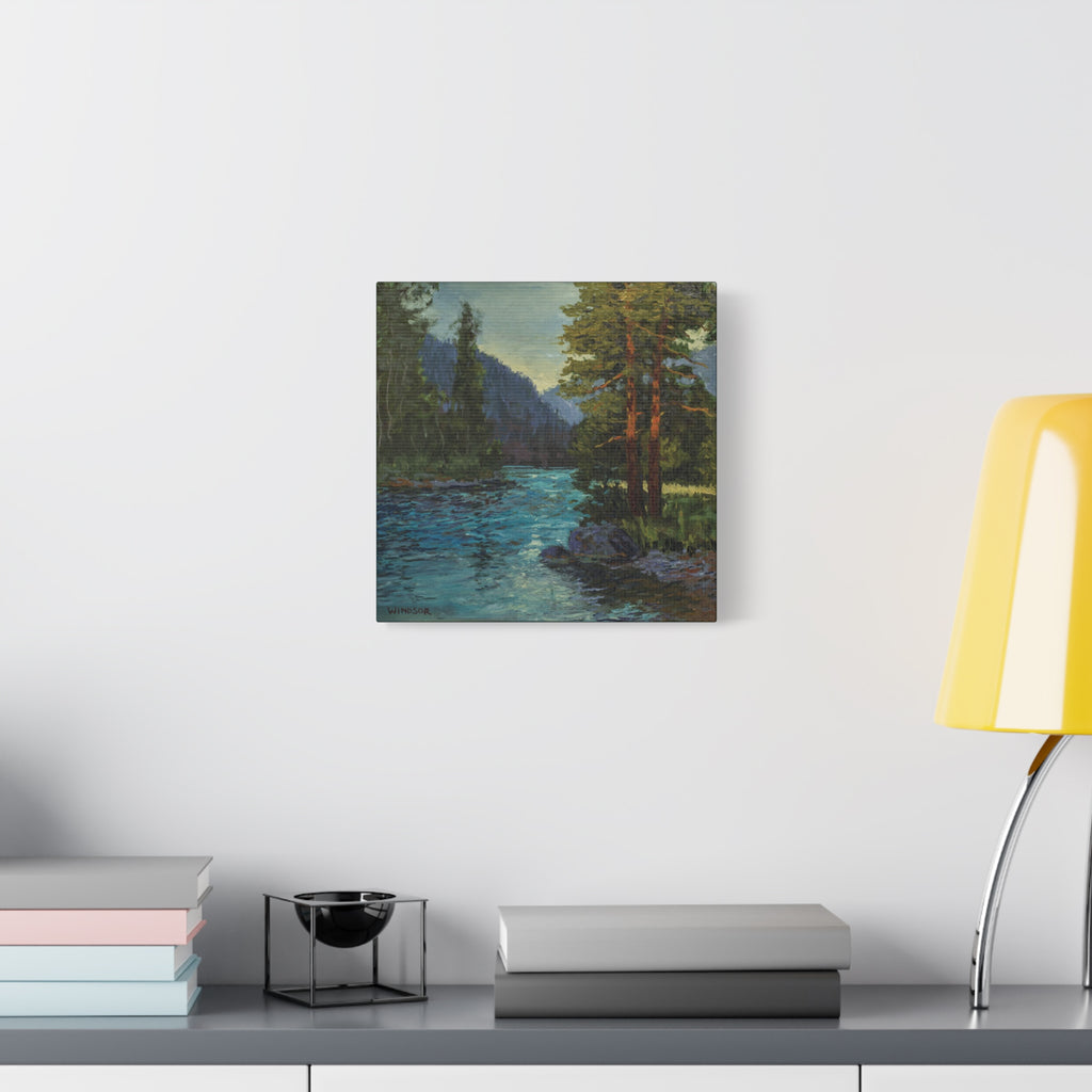 River and Pines Canvas Print