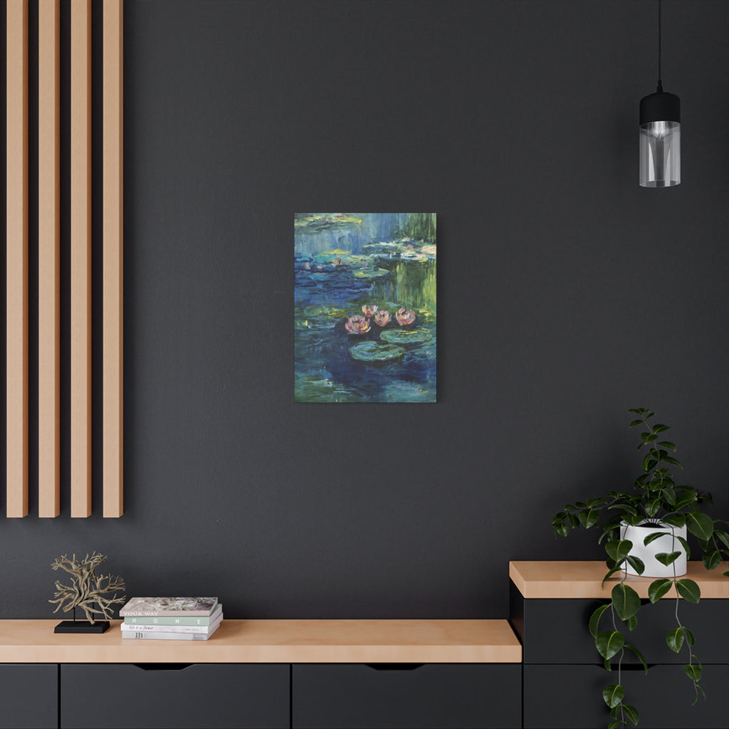 Impressionist Water Lilies Matte Canvas Wall Art — Stretched 1.25"