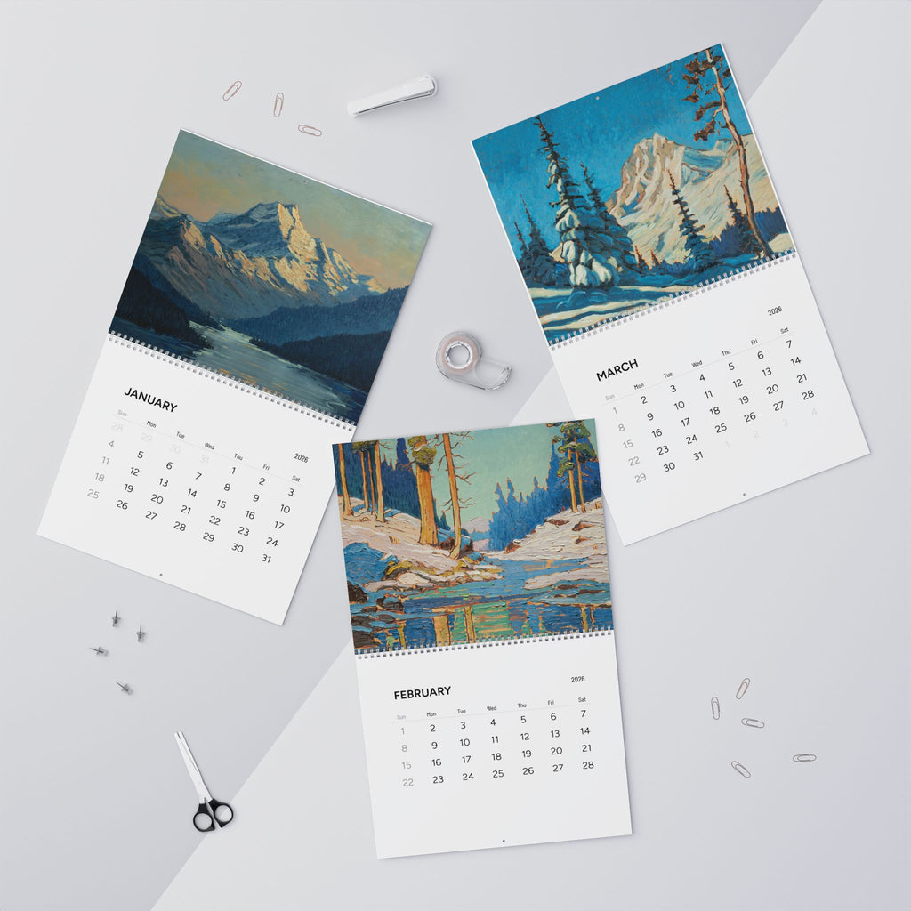 2026 Scenic Landscape Wall Calendar — Vintage Mountain & Desert Art Monthly Planner