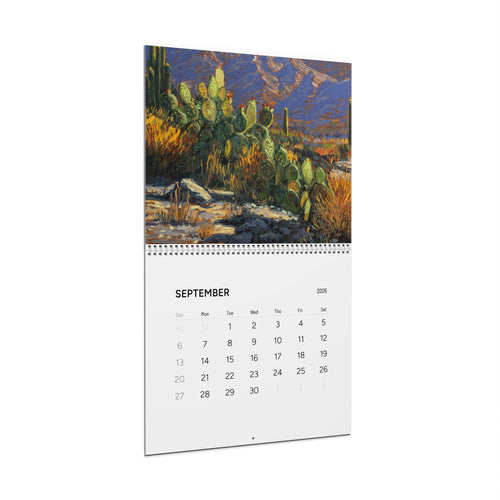 2026 Scenic Landscape Wall Calendar — Vintage Mountain & Desert Art Monthly Planner