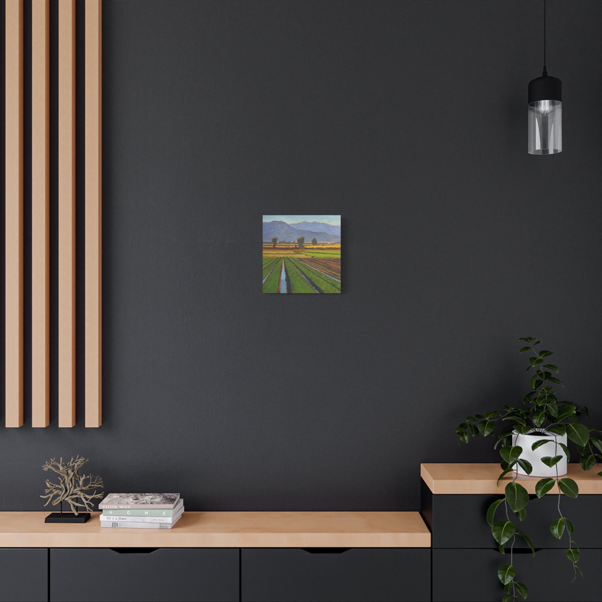Agricultural Landscape Matte Canvas Print — Stretched Farm Field Wall Art