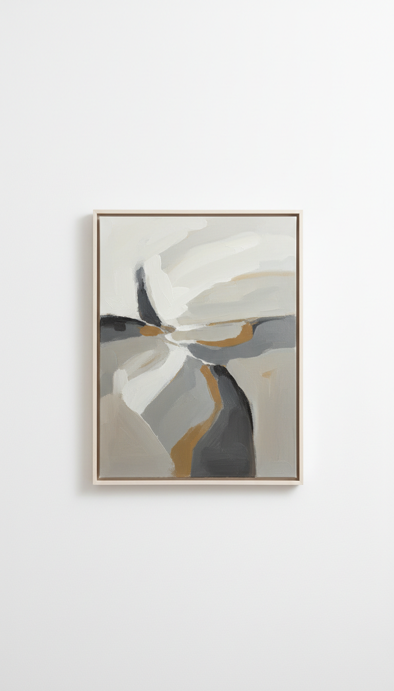 Abstract neutral oil painting