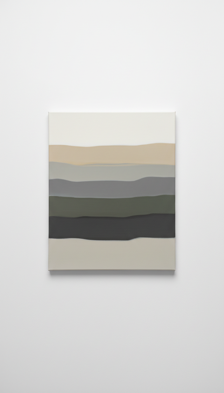 Minimalist landscape oil painting