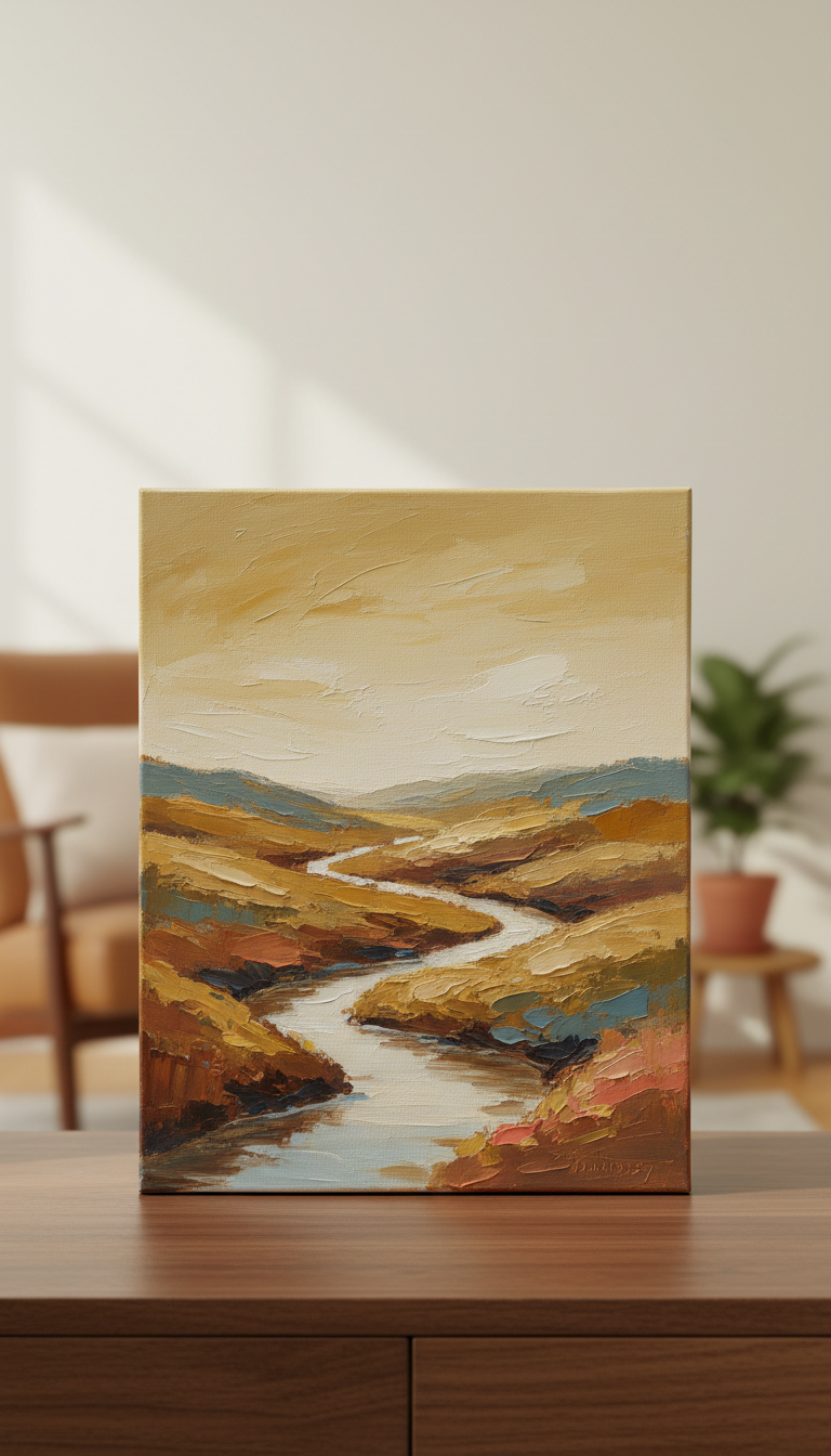 Original Canvas Painting With Textured Layers