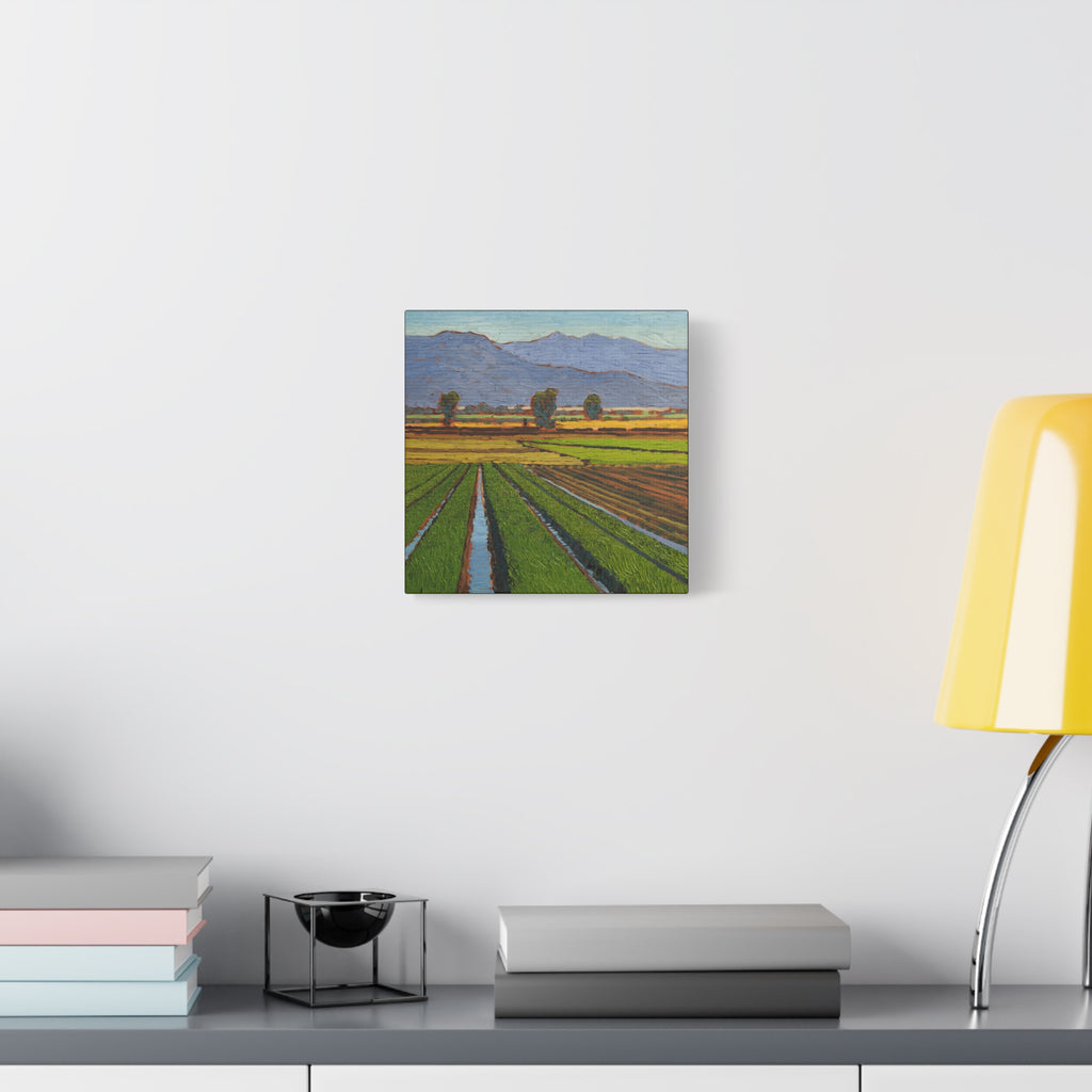 Agricultural Landscape Matte Canvas Print — Stretched Farm Field Wall Art