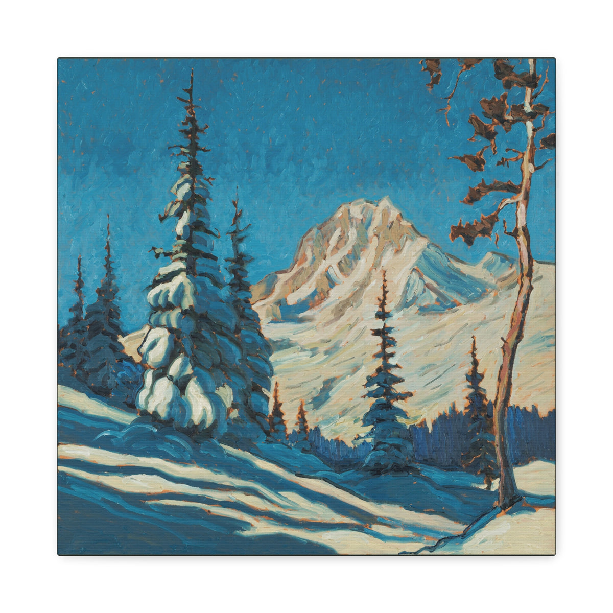 Crooked Tree and Snow — Canvas Print