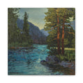 River and Pines Canvas Print