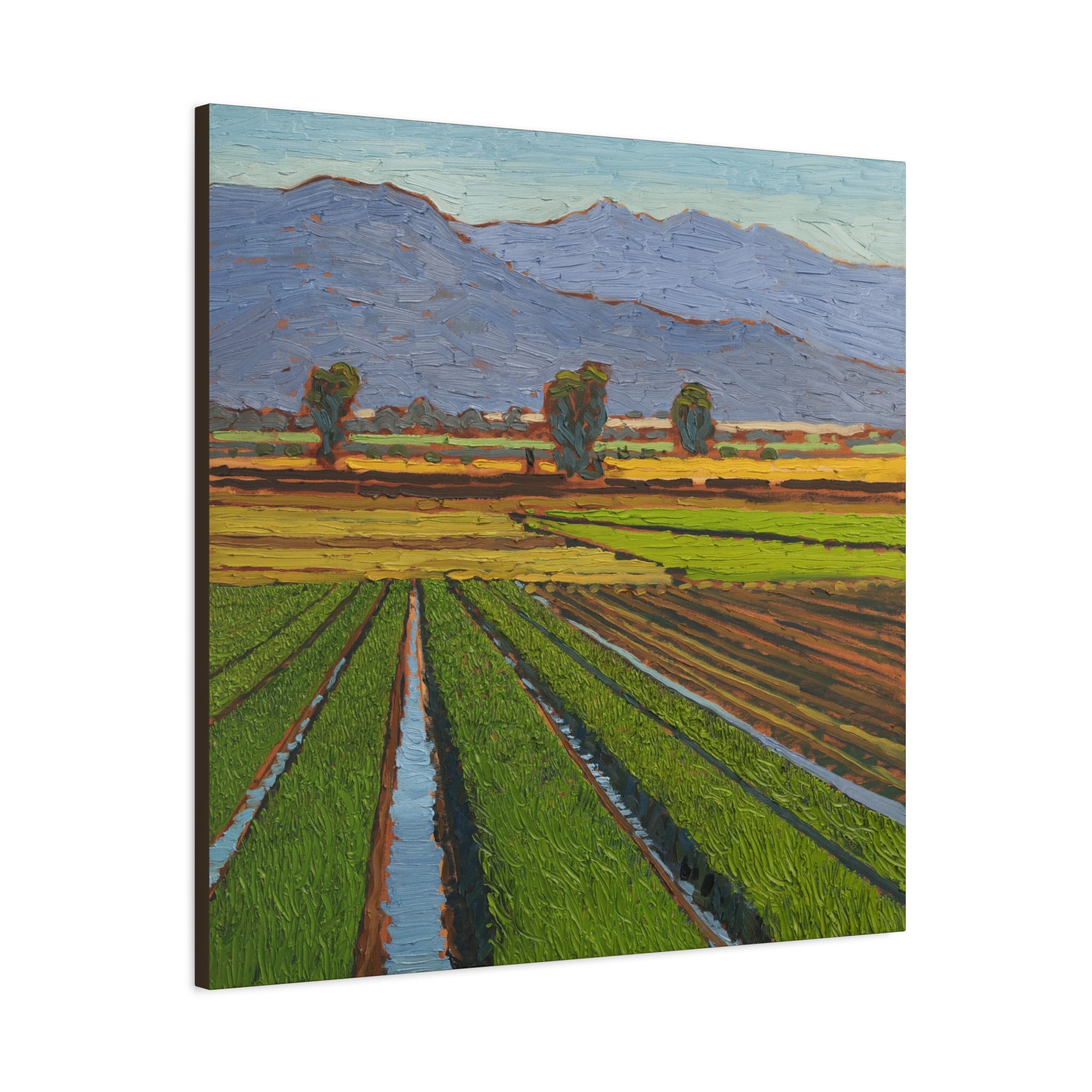 Agricultural Landscape Matte Canvas Print — Stretched Farm Field Wall Art